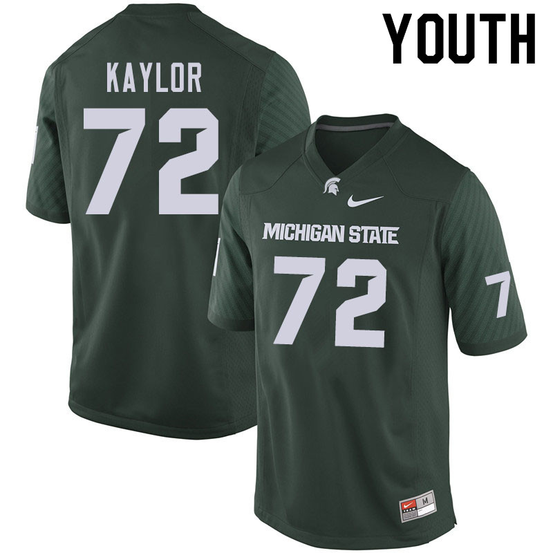 Youth #72 Damon Kaylor Michigan State Spartans College Football Jerseys Sale-Green